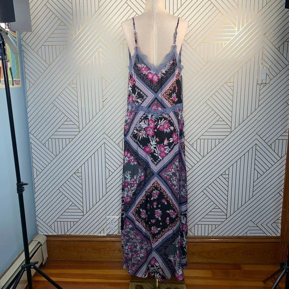 Free People‎ Stevie Floral Lace Trim Maxi Dress - Picture 9 of 12